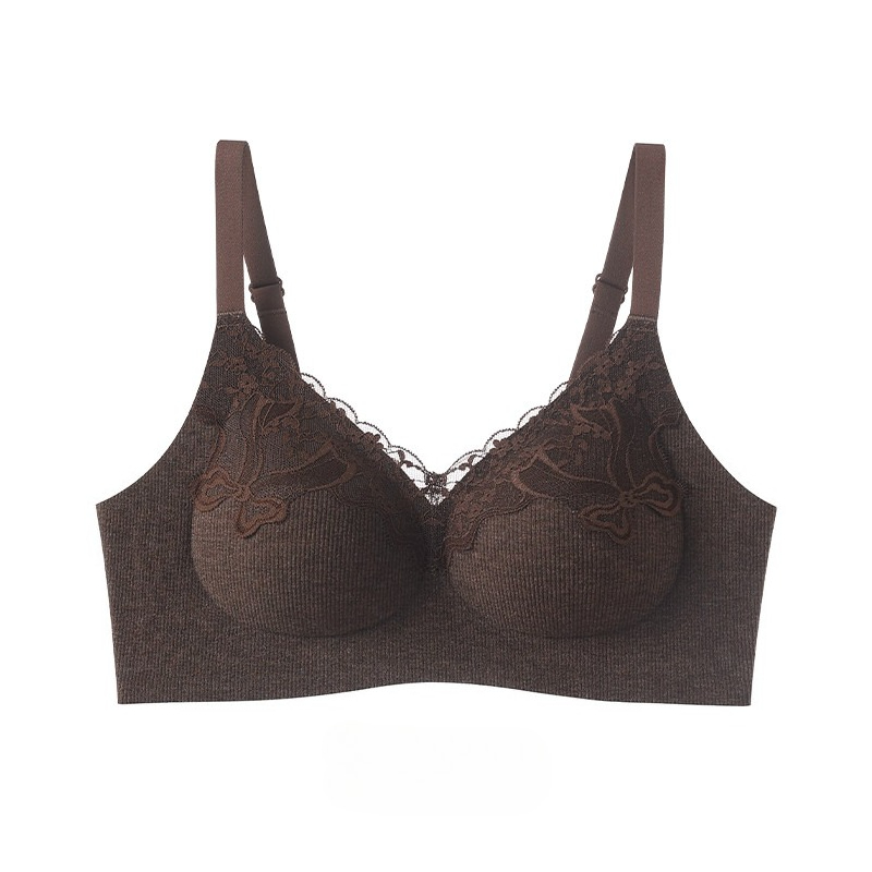Women Fashion Ribbed Lace Bral - Wirefree Bra Comfort recension och pris